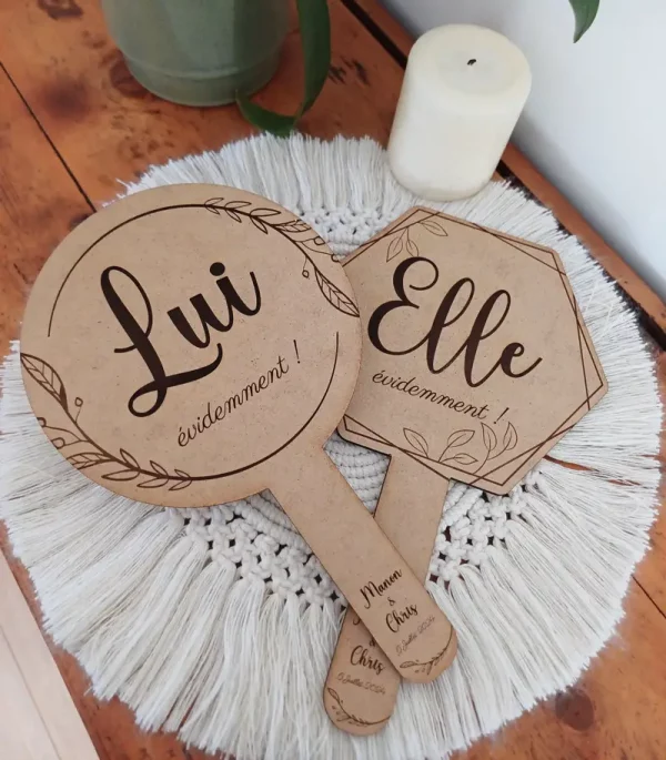 Jeu de mariage elle et lui | Produit | Laser Spark | Objets de décoration et accessoires en gravure laser | Décoration pour votre intérieur et tous vos événements, idées cadeaux, accessoires originaux
