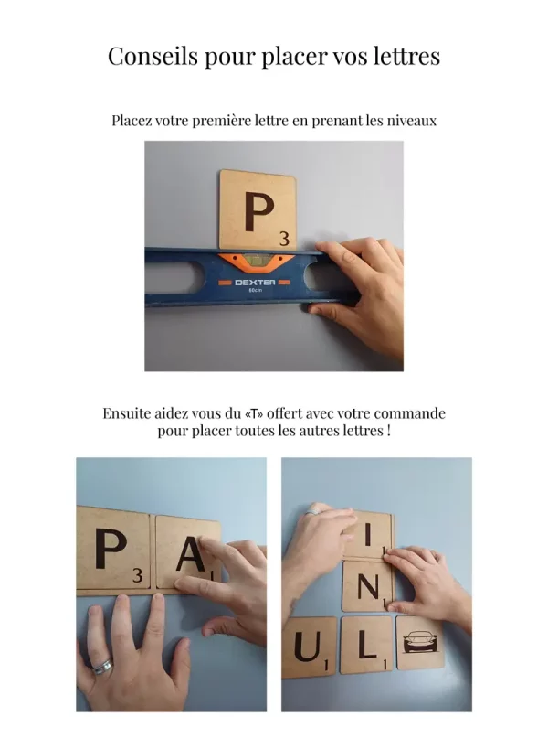 Lettres de Scrabble géantes à accrocher | Produit | Laser Spark | Objets de décoration et accessoires en gravure laser | Décoration pour votre intérieur et tous vos événements, idées cadeaux, accessoires originaux