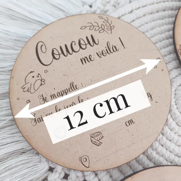 Carte de bienvenue naissance en bois à remplir | Produit | Laser Spark | Objets de décoration et accessoires en gravure laser | Décoration pour votre intérieur et tous vos événements, idées cadeaux, accessoires originaux
