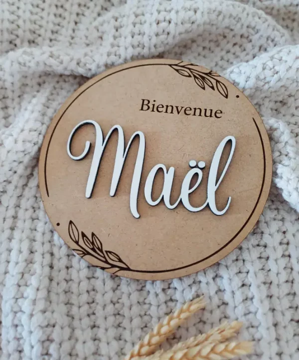 Carte de bienvenue naissance de bébé | Produit | Laser Spark | Objets de décoration et accessoires en gravure laser | Décoration pour votre intérieur et tous vos événements, idées cadeaux, accessoires originaux