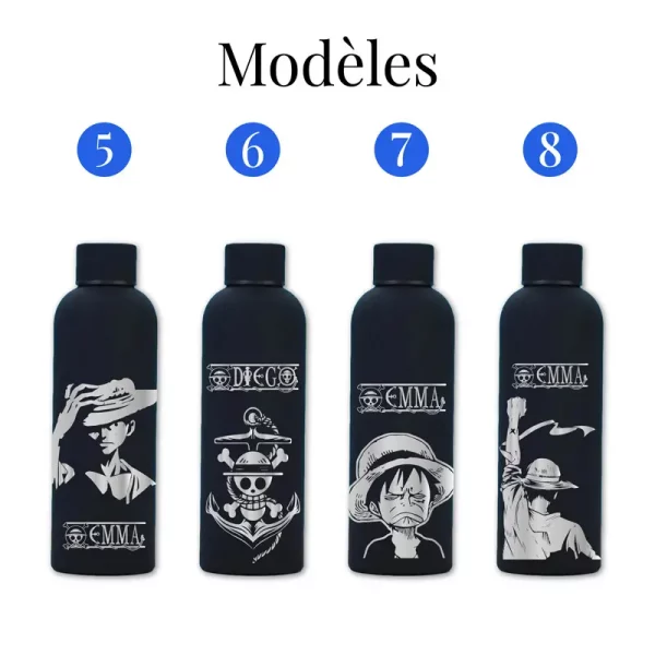 Gourde personnalisée One Piece | Produit | Laser Spark | Objets de décoration et accessoires en gravure laser | Décoration pour votre intérieur et tous vos événements, idées cadeaux, accessoires originaux