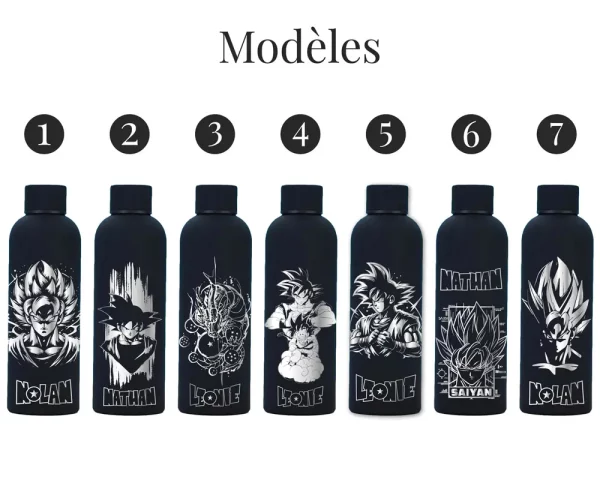 Gourde personnalisée Dragon Ball Z | Produit | Laser Spark | Objets de décoration et accessoires en gravure laser | Décoration pour votre intérieur et tous vos événements, idées cadeaux, accessoires originaux
