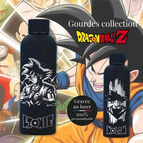 Gourde personnalisée Dragon Ball Z | Produit | Laser Spark | Objets de décoration et accessoires en gravure laser | Décoration pour votre intérieur et tous vos événements, idées cadeaux, accessoires originaux