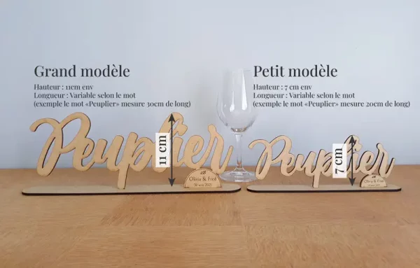 Noms de table personnalisés aux prénoms des mariés et à la date du mariage – Image 5
