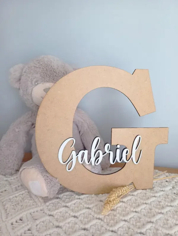 Décoration prénom pour porte de chambre enfant | Produit | Laser Spark | Objets de décoration et accessoires en gravure laser | Décoration pour votre intérieur et tous vos événements, idées cadeaux, accessoires originaux