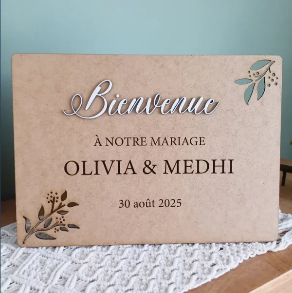 Panneau de bienvenue pour événements| Produit | Laser Spark | Objets de décoration et accessoires en gravure laser | Décoration pour votre intérieur et tous vos événements, idées cadeaux, accessoires originaux