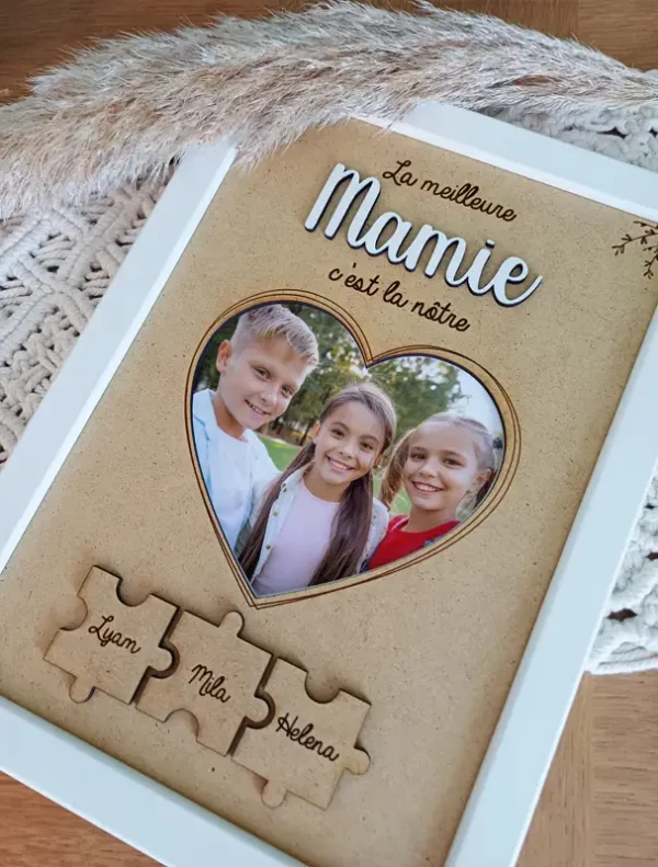 Cadre cadeau meilleure mamie | Produit | Laser Spark | Objets de décoration et accessoires en gravure laser | Décoration pour votre intérieur et tous vos événements, idées cadeaux, accessoires originaux