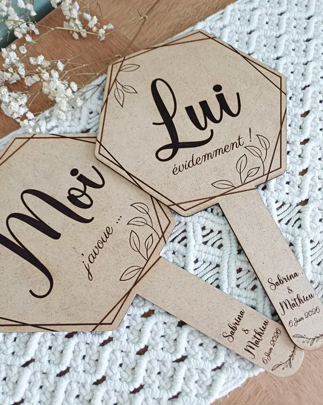 Jeu de mariage elle et lui | Produit | Laser Spark | Objets de décoration et accessoires en gravure laser | Décoration pour votre intérieur et tous vos événements, idées cadeaux, accessoires originaux