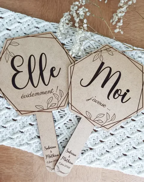 Jeu de mariage elle et lui | Produit | Laser Spark | Objets de décoration et accessoires en gravure laser | Décoration pour votre intérieur et tous vos événements, idées cadeaux, accessoires originaux