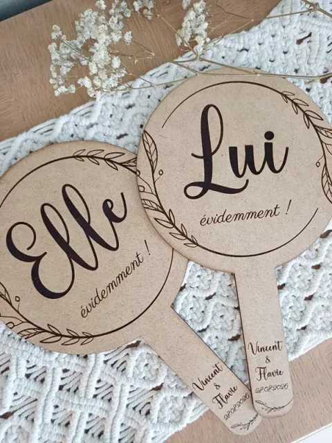 Jeu de mariage elle et lui | Produit | Laser Spark | Objets de décoration et accessoires en gravure laser | Décoration pour votre intérieur et tous vos événements, idées cadeaux, accessoires originaux